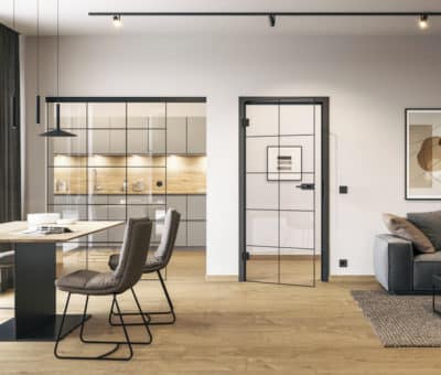 Moderné deliace sklenené steny ako aj exkluzívne Loft dvere z ocele