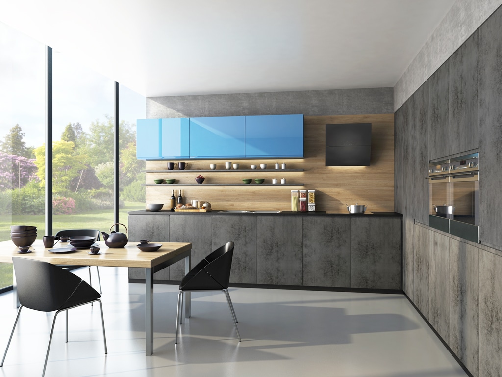 T lacq lak tvarQ96 farba svetlo modra 5012 T classic folia beton tmavy, Trachea, interierový nábytok kuchyna a obyvacka