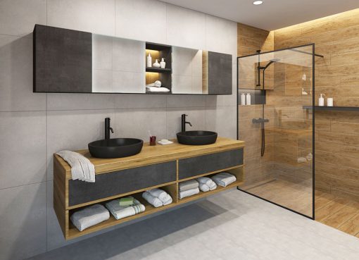 Kúpeľňa s puncom luxusu, T classic folia ULTRA beton Trachea