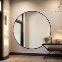 Okruhle zrkadlo v ciernom mdf slim rame otylia farba ramu podla vasho vyberu