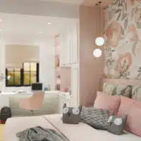 Ruzova ako sucast interieru