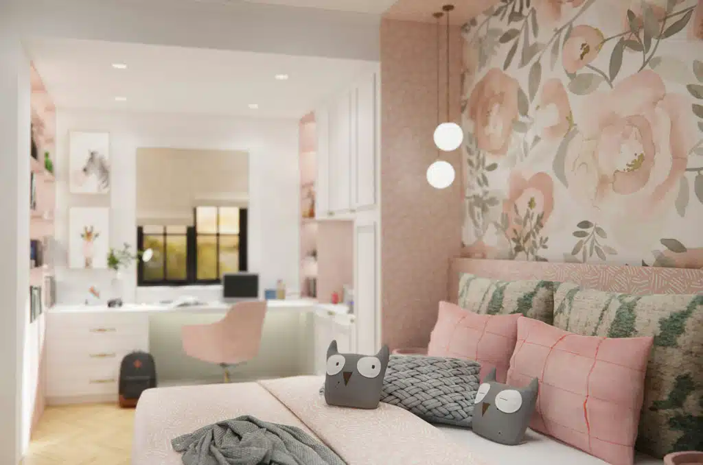 Ruzova ako sucast interieru