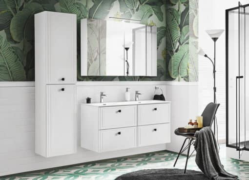 Osobitý kúpeľňový nábytok HAVANA v bielej matnej farbe