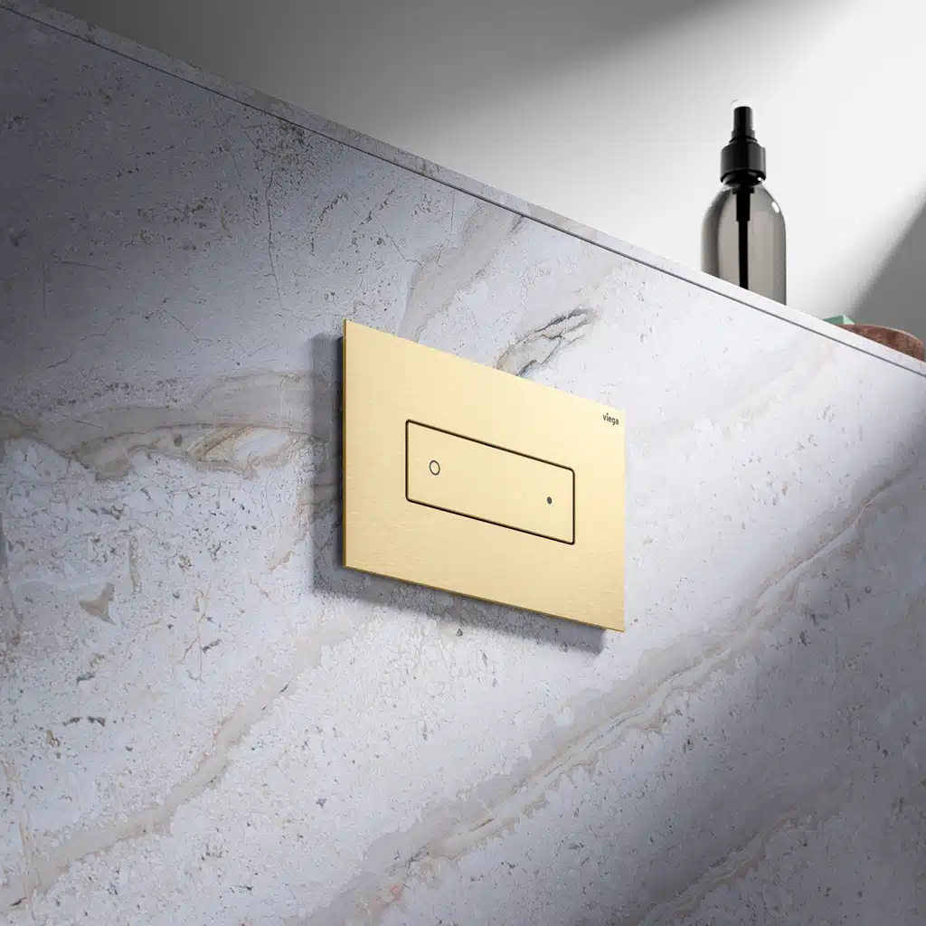 WC ovládacia doska v pozlátenom vyhotovení