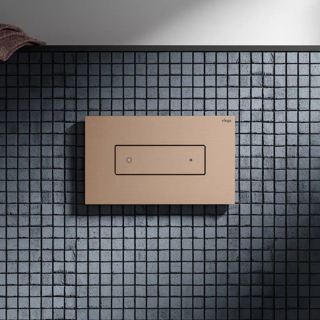 WC ovládacia doska z ušľachtilej ocele v medenom odtieni