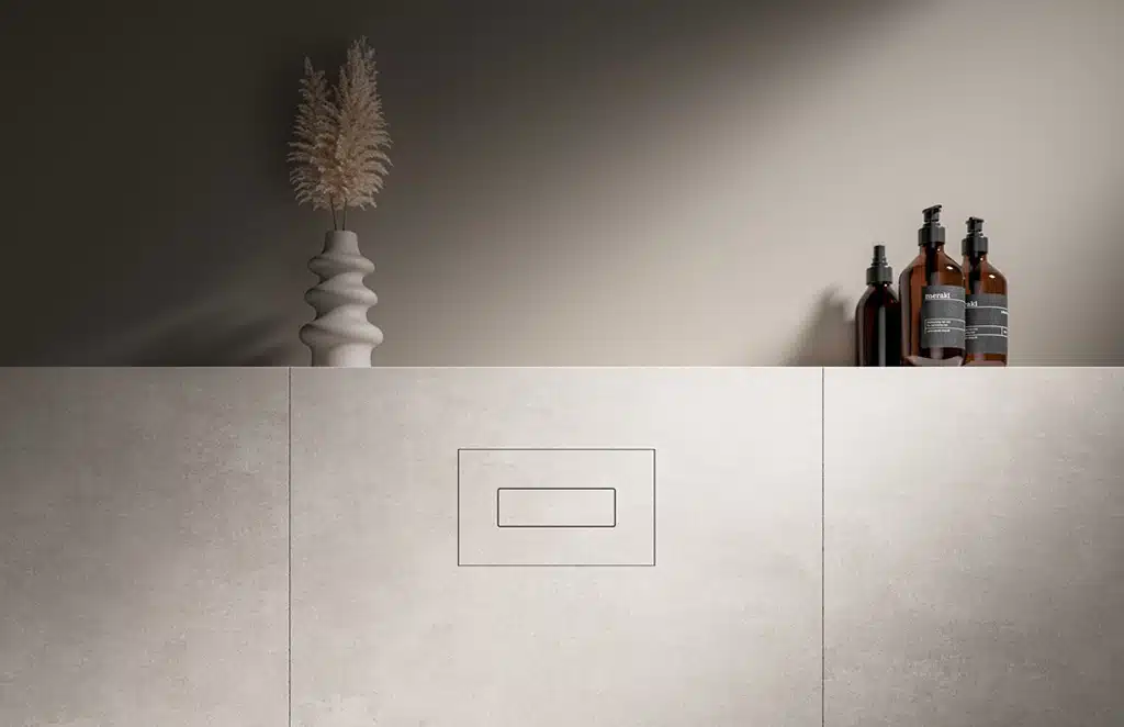 WC ovládacia doska v jednej rovine s obkladom