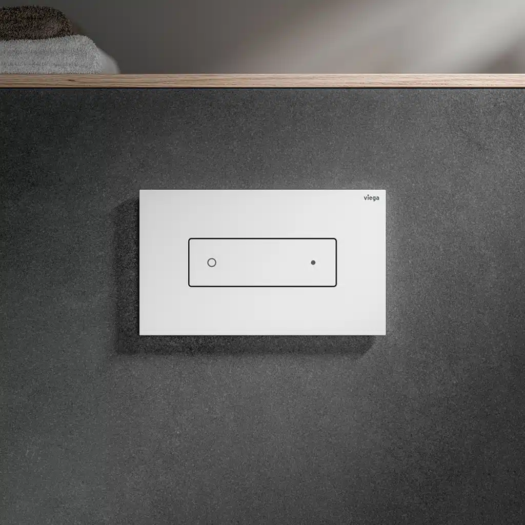 WC ovládacia doska v matnom bielom odtieni