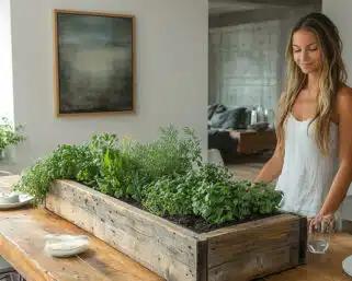 Bylinkový záhon pri terase domu alebo bytu