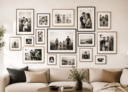 Rodinné fotografie ako galéria: ako z nich vytvoriť dizajnový prvok interiéru