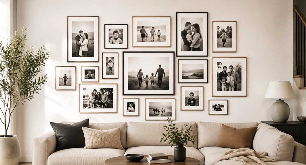Rodinné fotografie ako galéria ako z nich vytvoriť dizajnový prvok interiéru